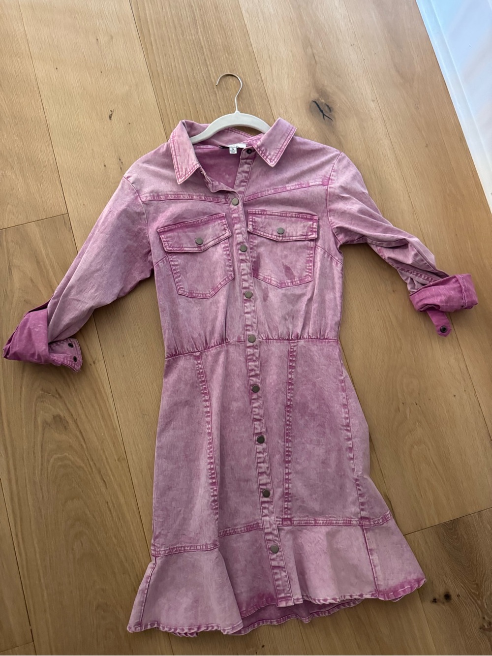 Fate Purple Washed Denim Dress